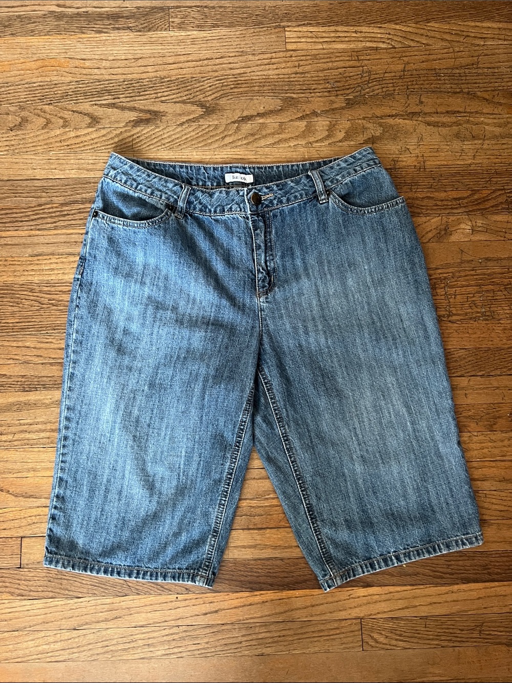 Liz & Co. Classic Mid-Blue Denim Bermuda Shorts